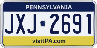 PA license plate JXJ2691