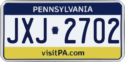 PA license plate JXJ2702
