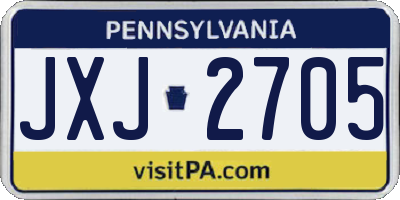 PA license plate JXJ2705