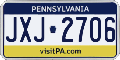 PA license plate JXJ2706