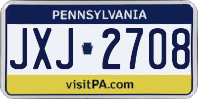 PA license plate JXJ2708