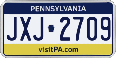 PA license plate JXJ2709