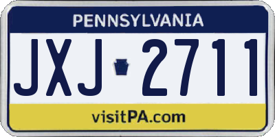 PA license plate JXJ2711