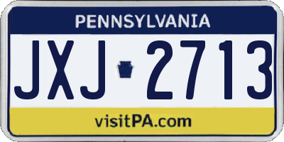 PA license plate JXJ2713