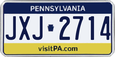 PA license plate JXJ2714