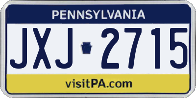 PA license plate JXJ2715