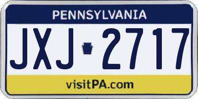 PA license plate JXJ2717