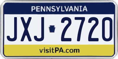 PA license plate JXJ2720