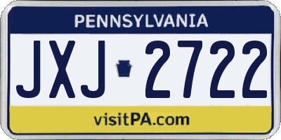 PA license plate JXJ2722