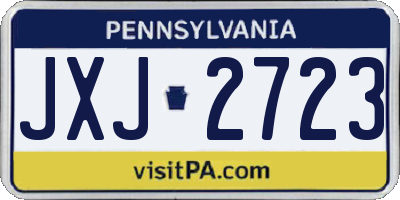 PA license plate JXJ2723