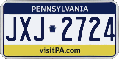 PA license plate JXJ2724