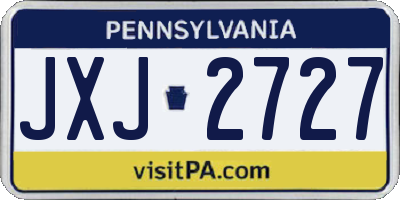 PA license plate JXJ2727