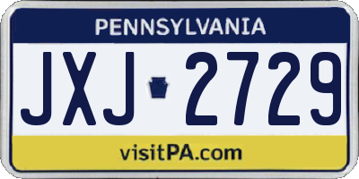 PA license plate JXJ2729