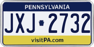 PA license plate JXJ2732