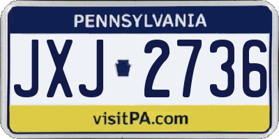 PA license plate JXJ2736