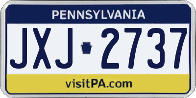 PA license plate JXJ2737