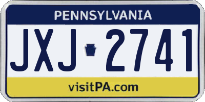 PA license plate JXJ2741