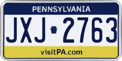 PA license plate JXJ2763