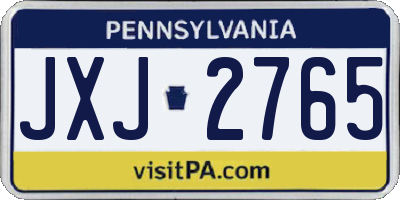 PA license plate JXJ2765