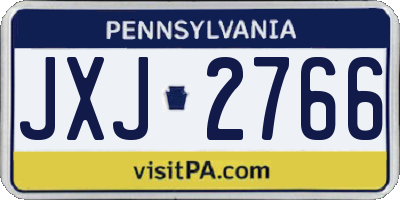 PA license plate JXJ2766