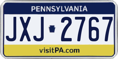 PA license plate JXJ2767