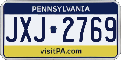 PA license plate JXJ2769