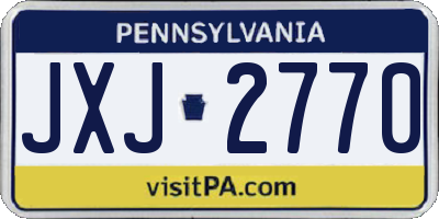 PA license plate JXJ2770