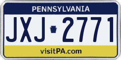 PA license plate JXJ2771