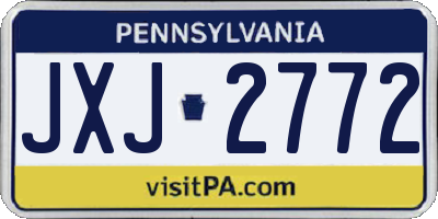 PA license plate JXJ2772