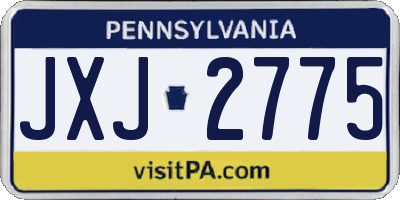 PA license plate JXJ2775