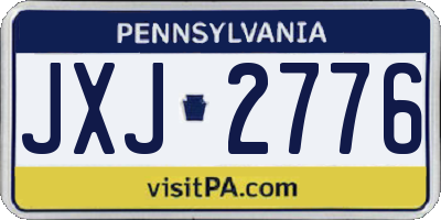 PA license plate JXJ2776