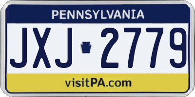 PA license plate JXJ2779