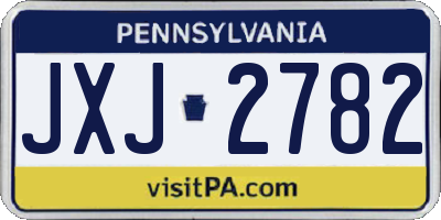 PA license plate JXJ2782