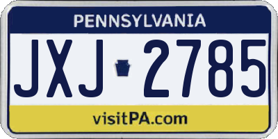 PA license plate JXJ2785
