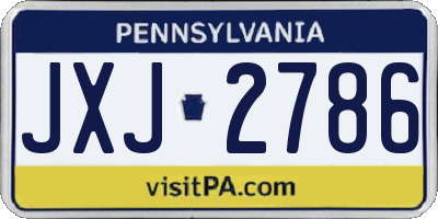 PA license plate JXJ2786