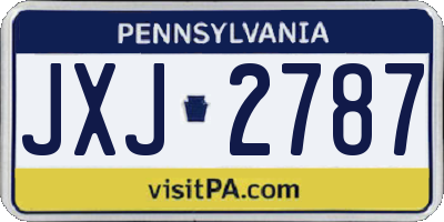 PA license plate JXJ2787
