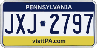 PA license plate JXJ2797