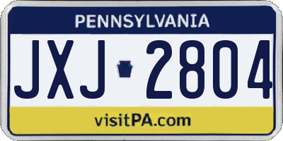 PA license plate JXJ2804