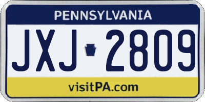 PA license plate JXJ2809