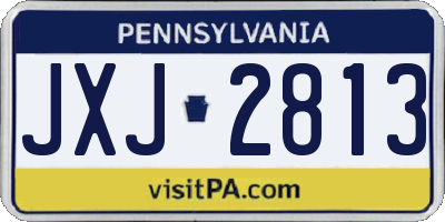 PA license plate JXJ2813