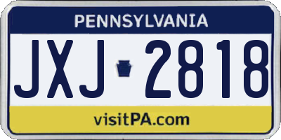 PA license plate JXJ2818