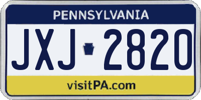 PA license plate JXJ2820