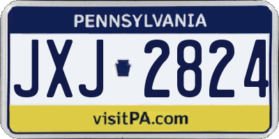 PA license plate JXJ2824