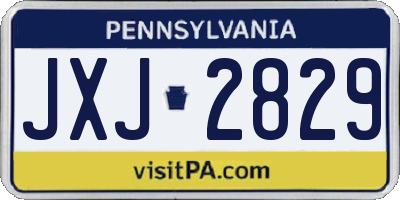 PA license plate JXJ2829