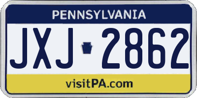 PA license plate JXJ2862
