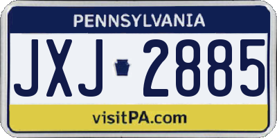 PA license plate JXJ2885