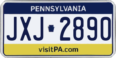 PA license plate JXJ2890
