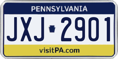 PA license plate JXJ2901