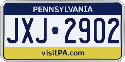 PA license plate JXJ2902