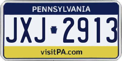 PA license plate JXJ2913